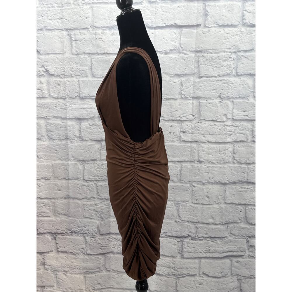 Shein Brown Rouched Bodicon Mini Dress XL - Picture 4 of 4